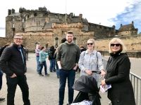 Alan & Deb Stewart at Edinburgh Castle with their first grandchild and their son Iain and daughter-in-law Alison.