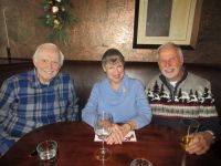 Phil Reimer, Peggy Oldfield and Paddy Moore at The Kingfisher Pub in Maple Ridge on December 9th.