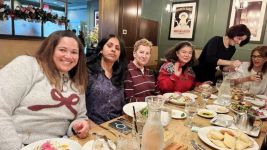 Marnie Manns, May Saggu, Lorna Haeber, Margaret Gallagher, Jana our fabulous waitress, Deborah Goble