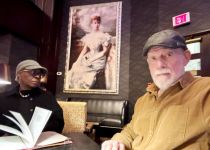 Viola Joyce Forde & Dan Philips having burgers at the King Eddy in Toronto.