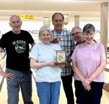 May 13 Bowling Bingo Game Winning Team- Neil Gillon, Lynn Gillon, Bill Murray, Yves Bournival and Peggy Oldfield.